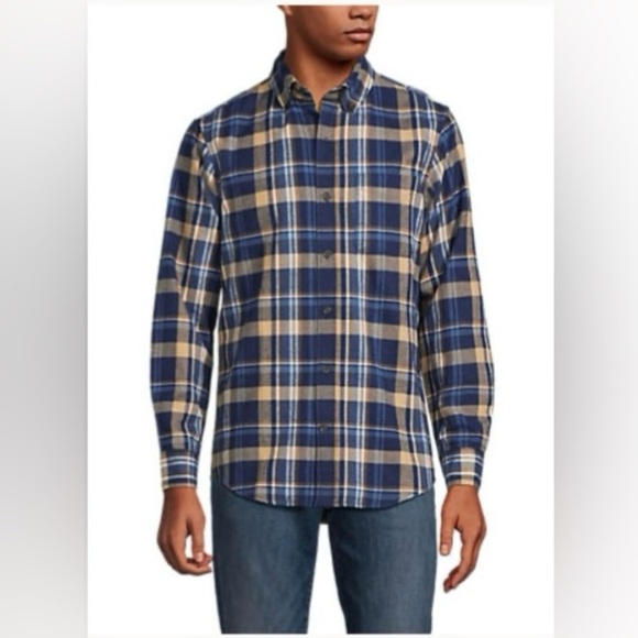 LANDSEND Men's Traditional Fit Flagship Flannel Shirt - Picture 3 of 3
